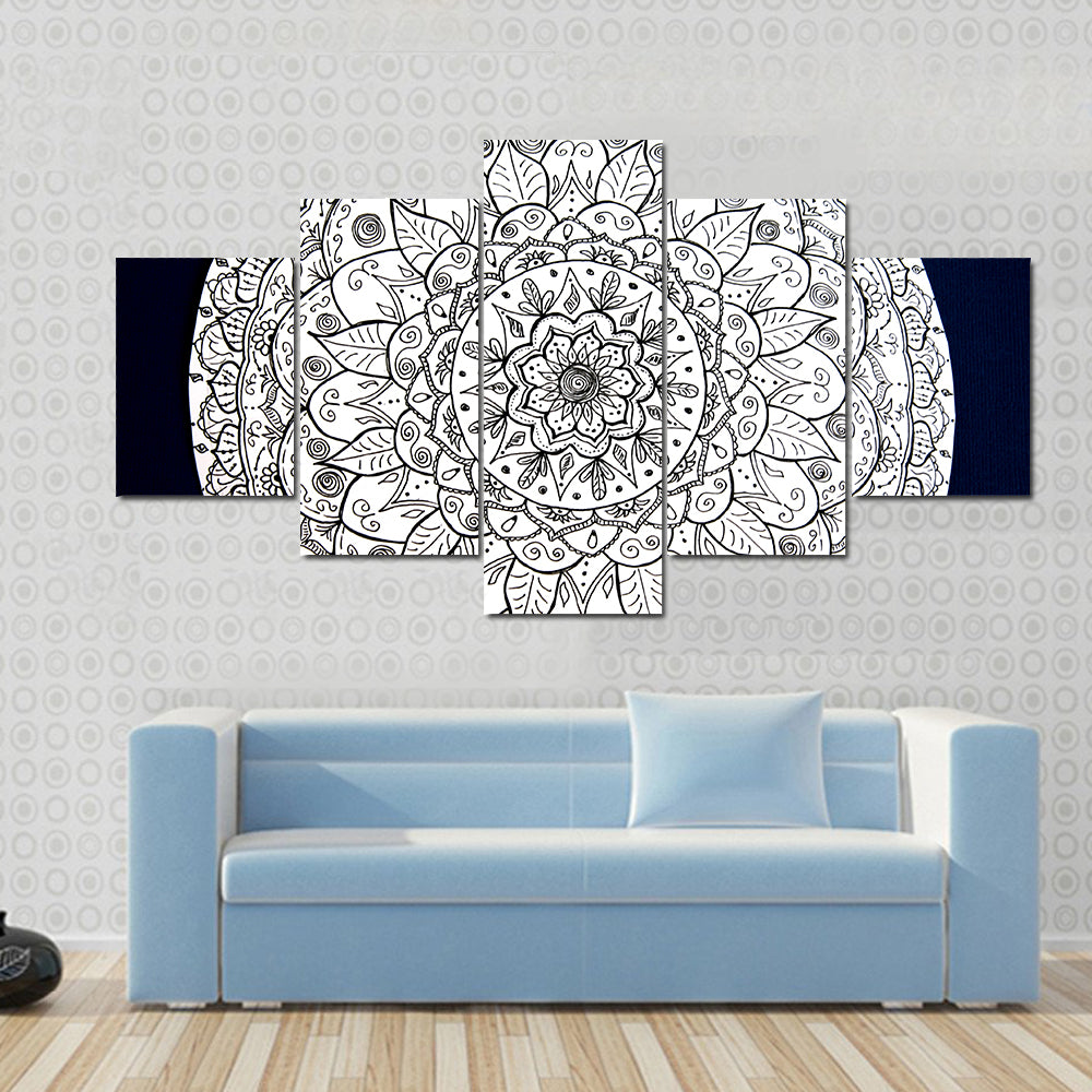 Ornamental Flower Mandala Canvas Wall Art