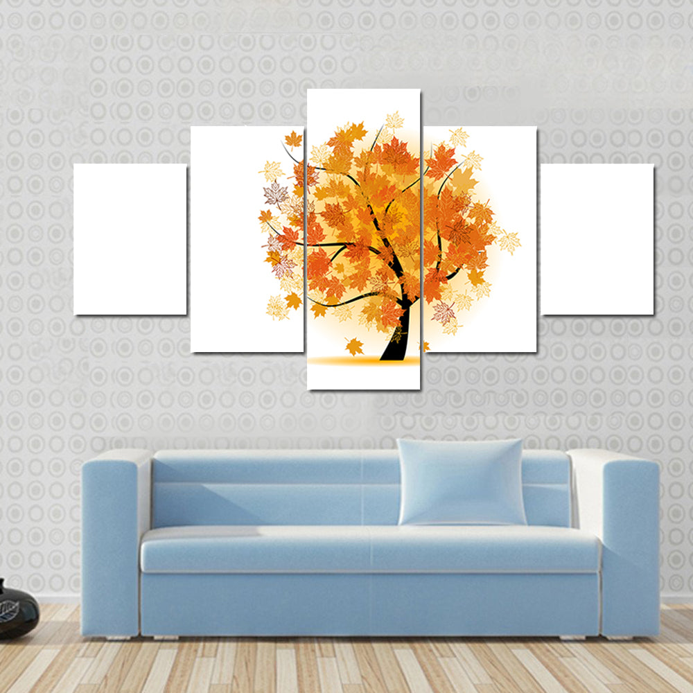 Maple Tree In Autumn Canvas Wall Art