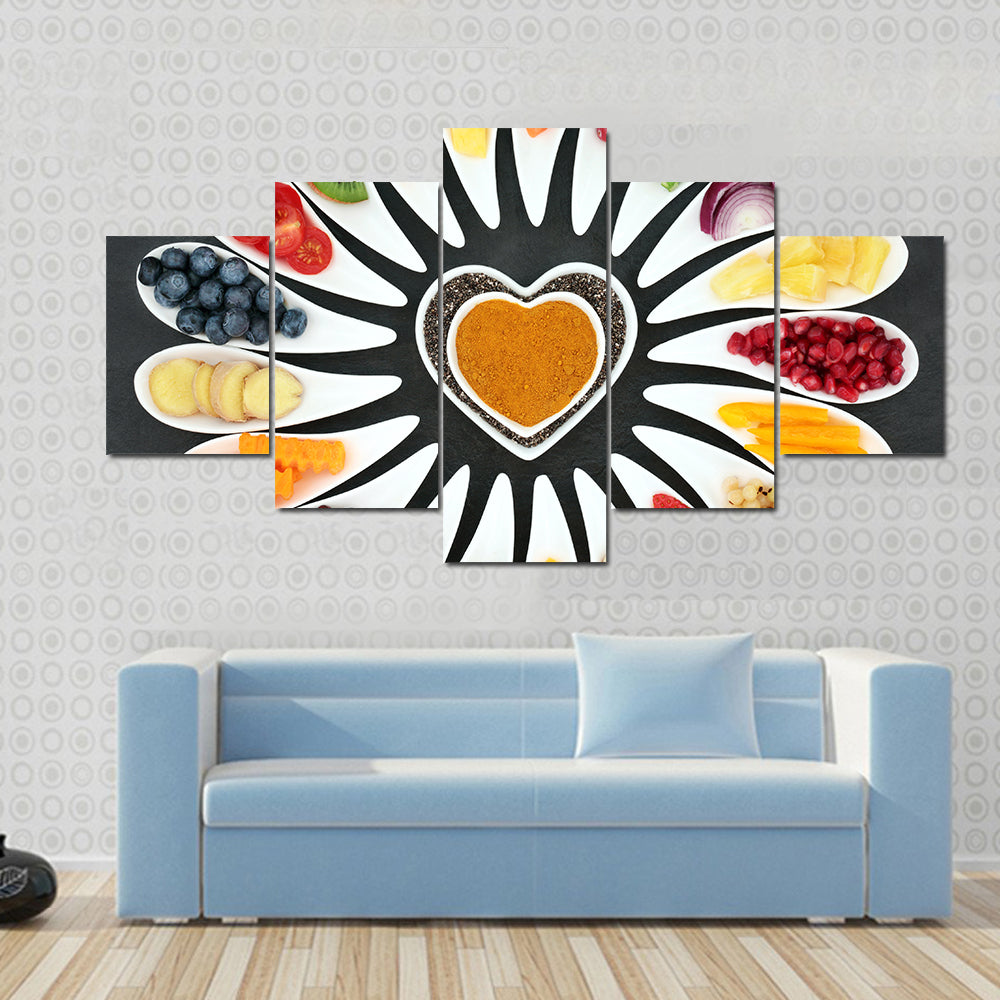 Healthy Heart Food Canvas Wall Art