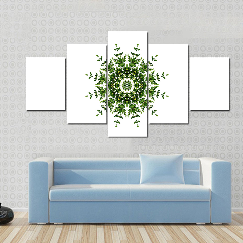 Green Mandala Pattern Canvas Wall Art