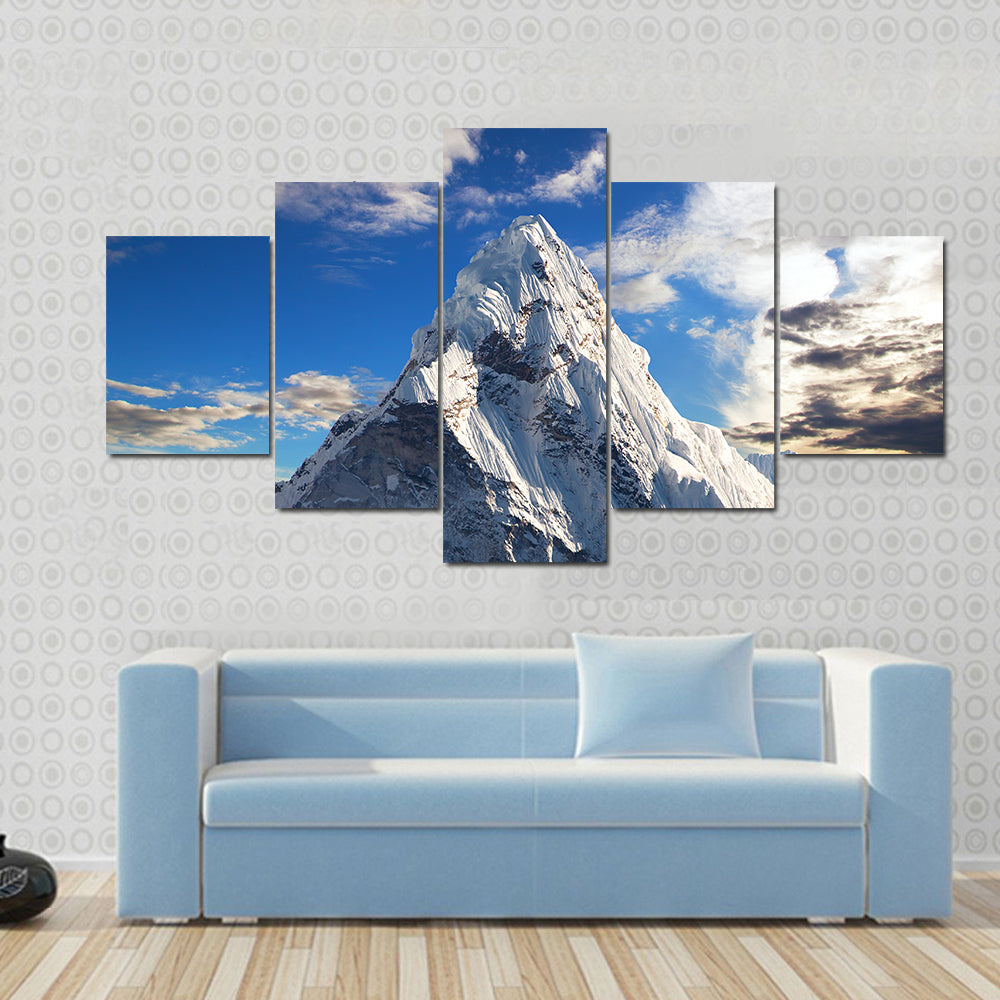 Evening View Of Ama Dablam In Nepal Canvas Wall Art