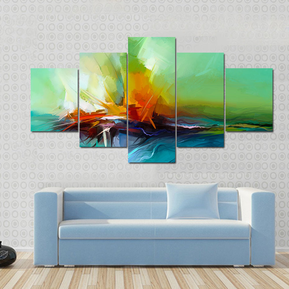 Stormy River Abstract Canvas Wall Art