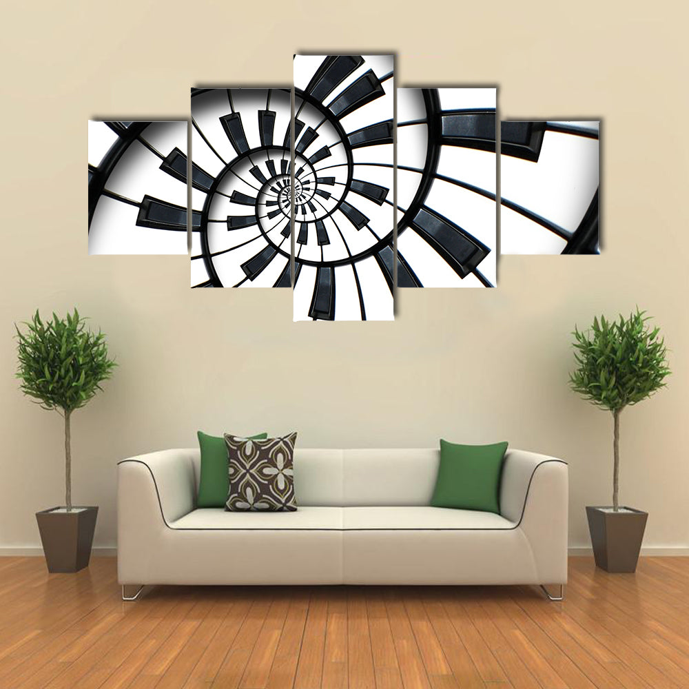 Spiral Piano Keyboard Canvas Wall Art