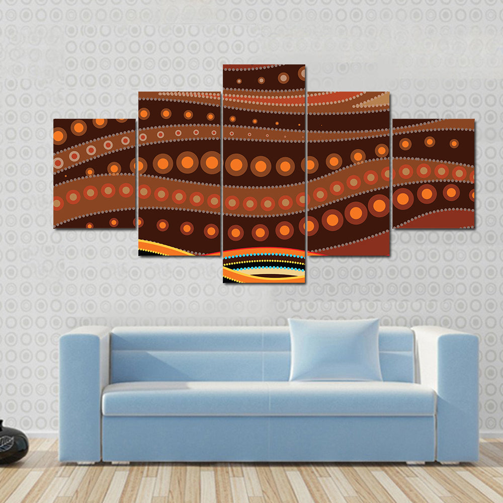 Indigenous-inspired Dot Landscape Canvas Wall Art