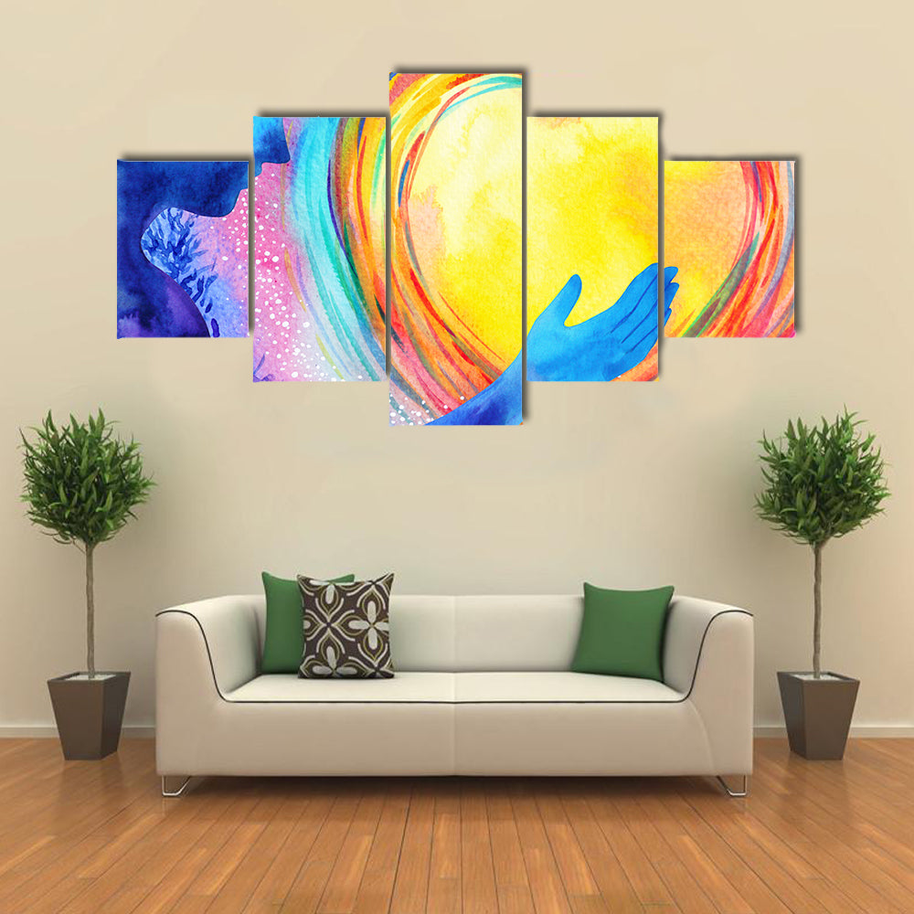 Human And Love Spirit Concept Canvas Wall Art