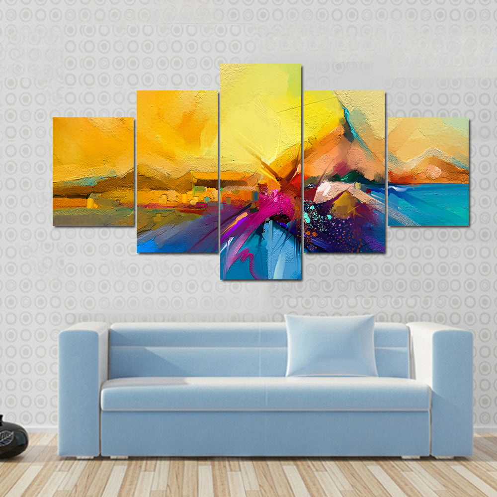 Sail on Sea Abstract Landscape Canvas Wall Art