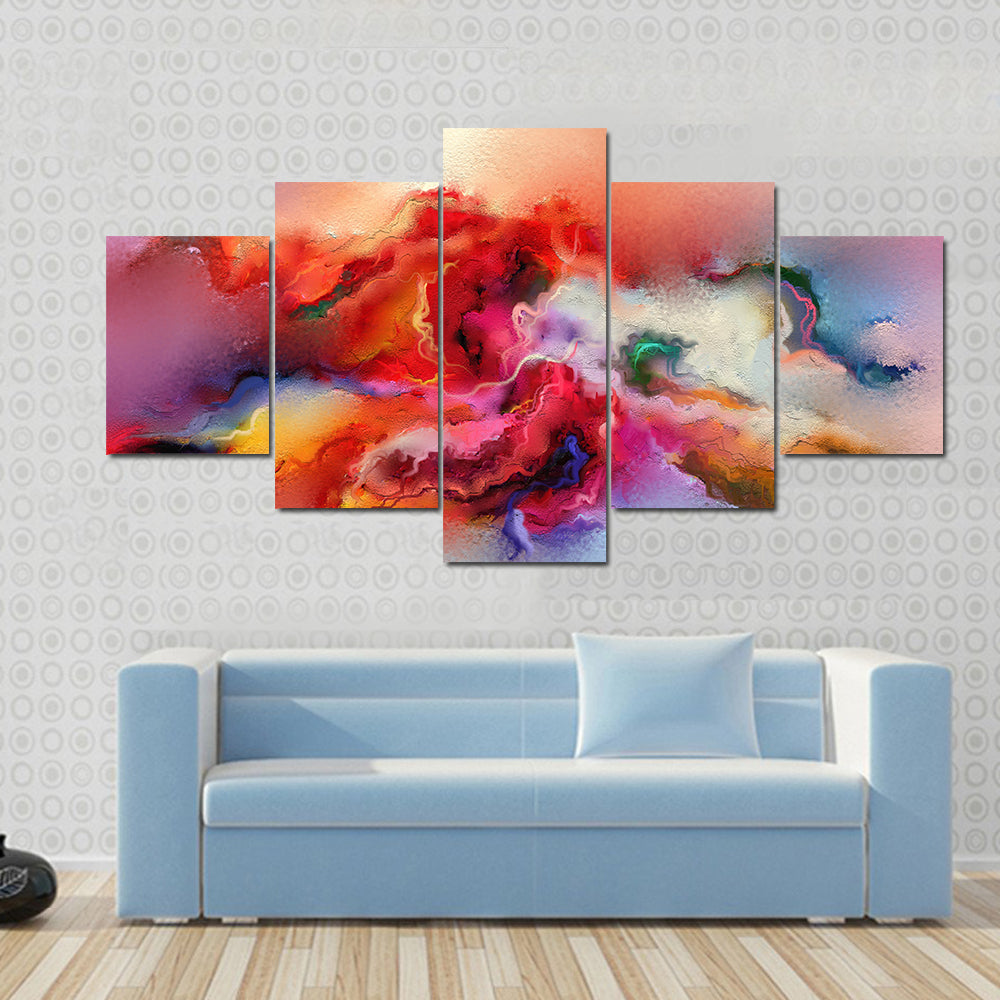 Colorful Brush Stroke Texture Canvas Wall Art