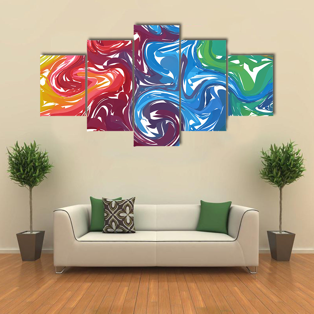 Fluid Shapes Composition Canvas Wall Art