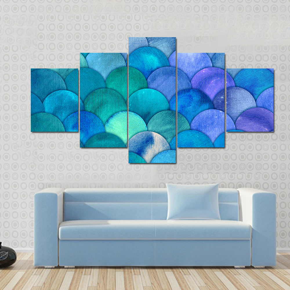 Mermaid Scales Watercolor Canvas Wall Art