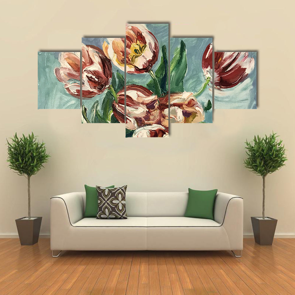 Variegated Tulips Still Life Canvas Wall Art
