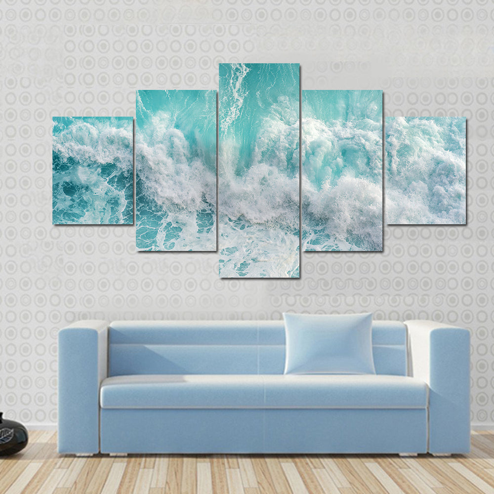 Aerial View Of The Ocean Wave Canvas Wall Art
