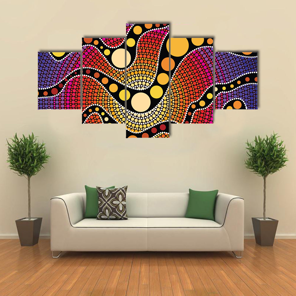 Colorful Dot Connection Canvas Wall Art