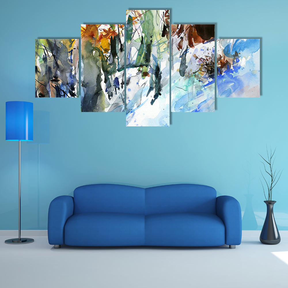 Watercolor Winter Forest Canvas Wall Art