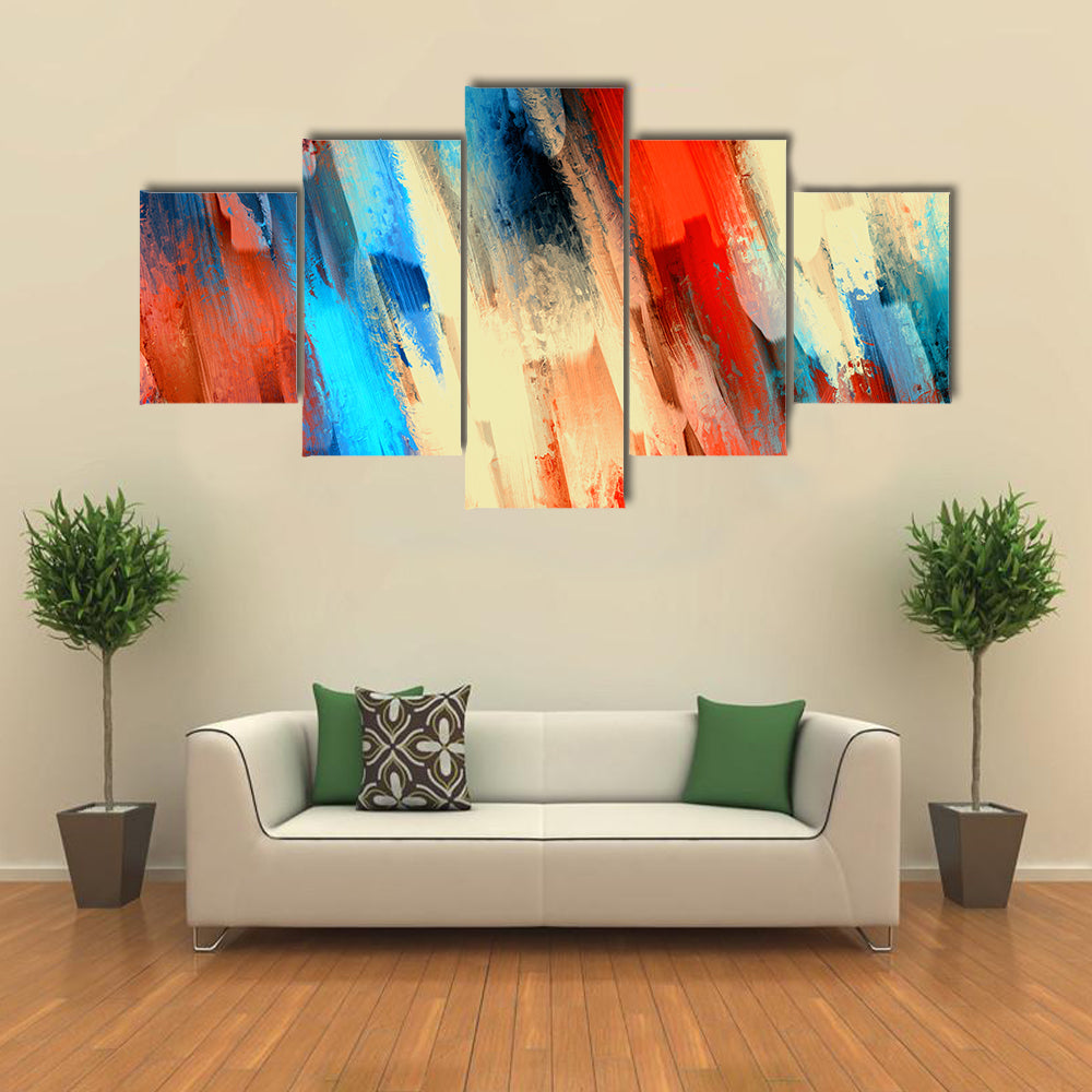 Dynamic Diagonal Brushstrokes Oil Painting Canvas Wall Art