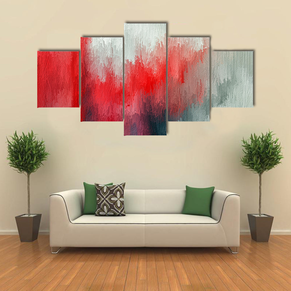 Twilight Red Abstract Canvas Wall Art