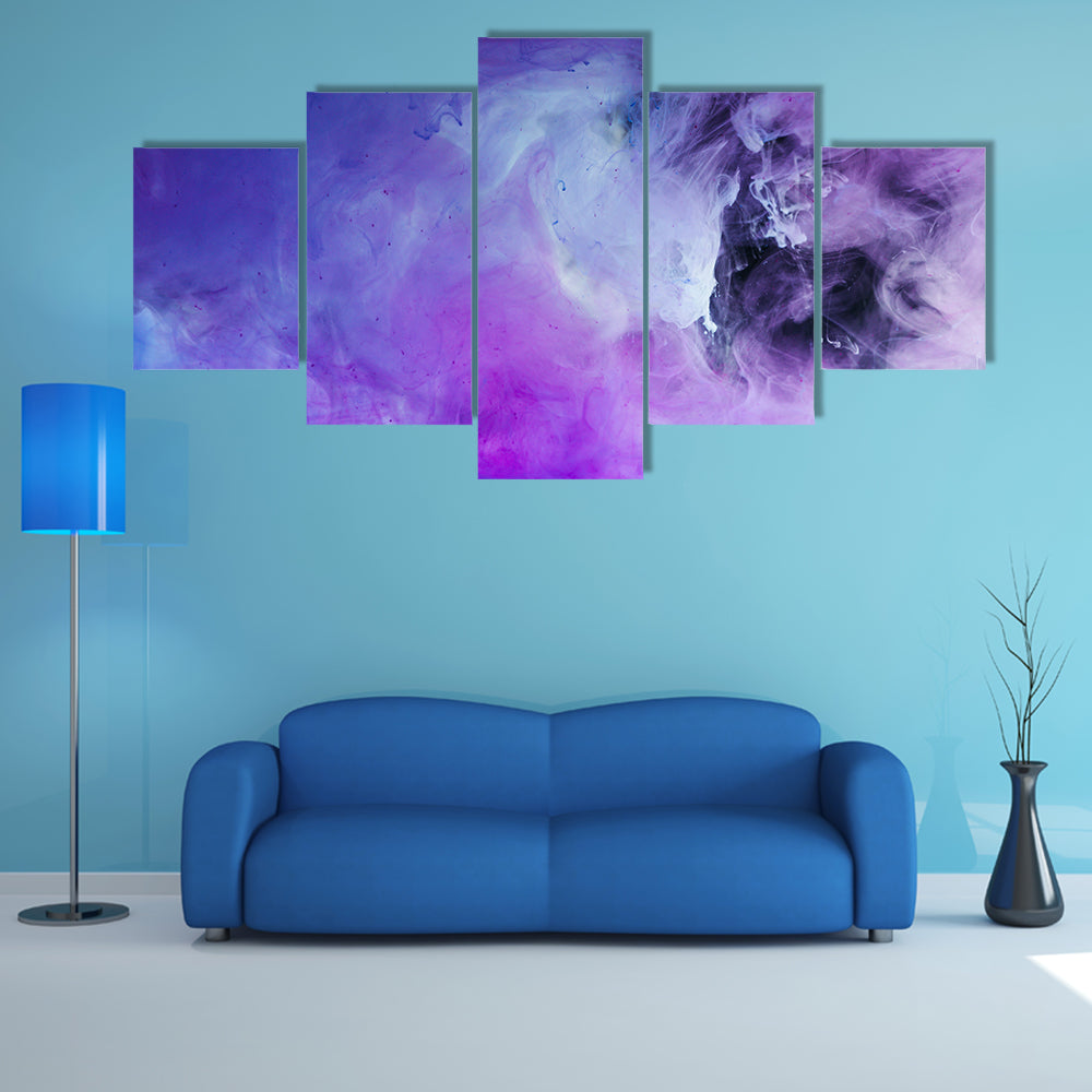 Purple Flowing Paint Canvas Wall Art