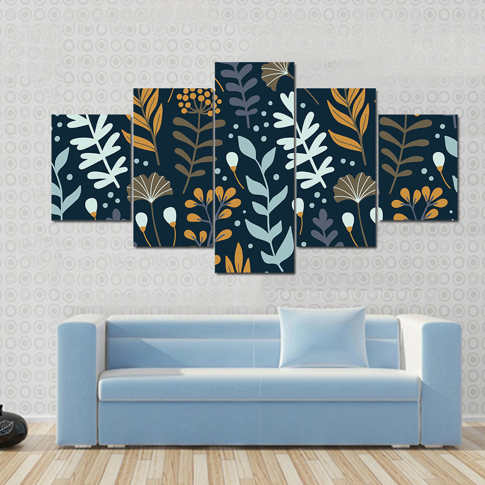 Wild Floral Elements Canvas Wall Art