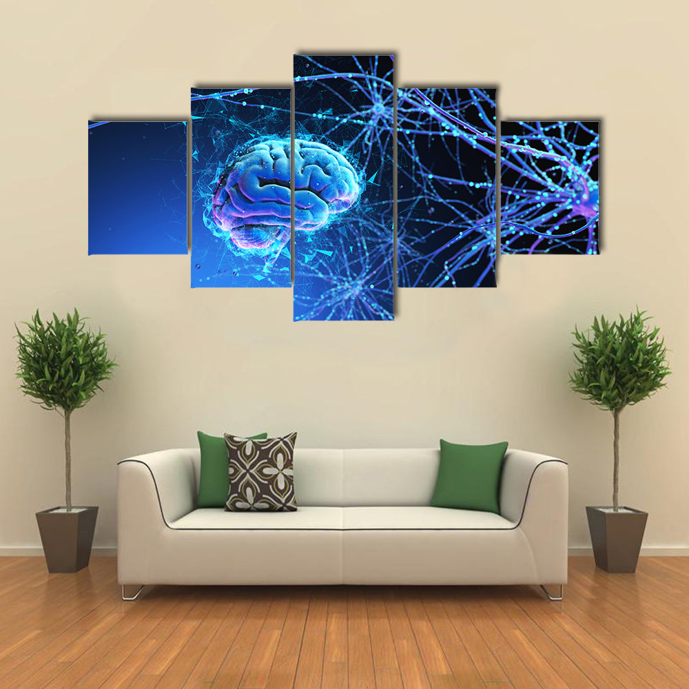 3D Human Brain Canvas Wall Art