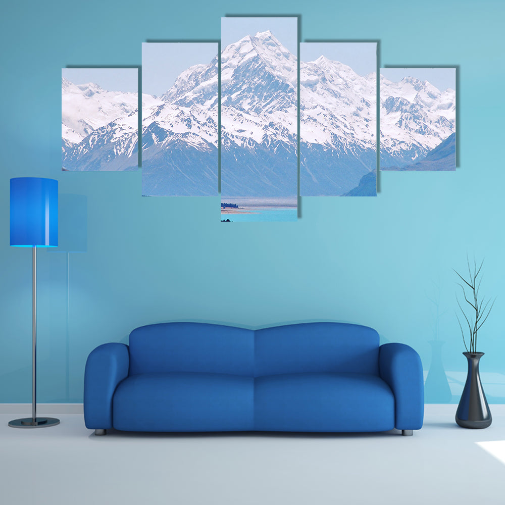 Mount Cook Over Turquoise Lake Pukaki Canvas Wall Art
