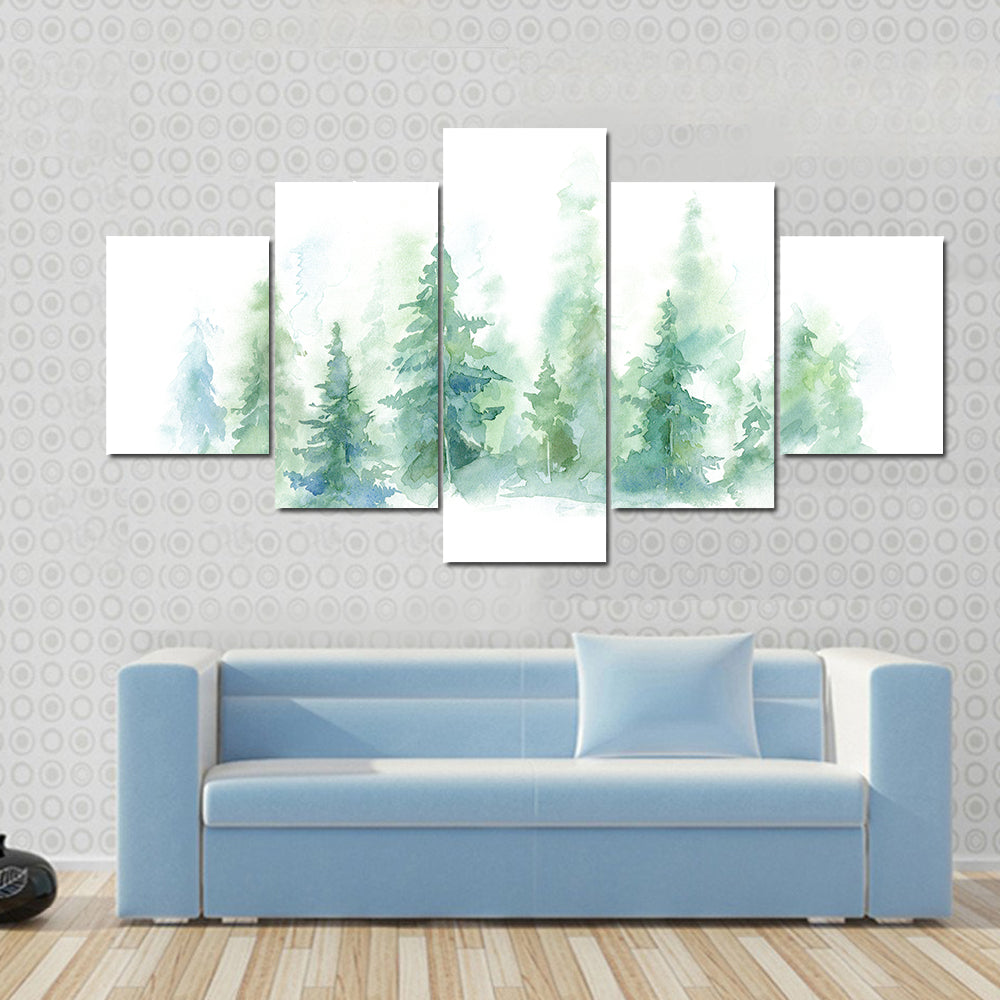 Foggy Winter Forest Canvas Wall Art