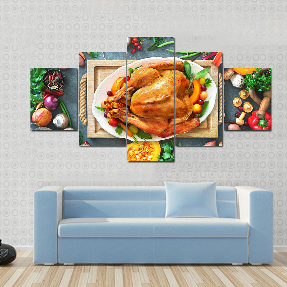 Thanksgiving Roasted Turkey Canvas Wall Art