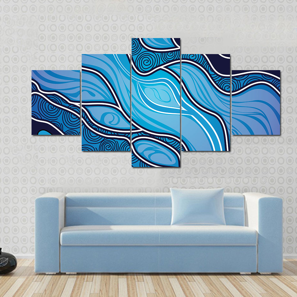 Aboriginal River Abstract Canvas Wall Art