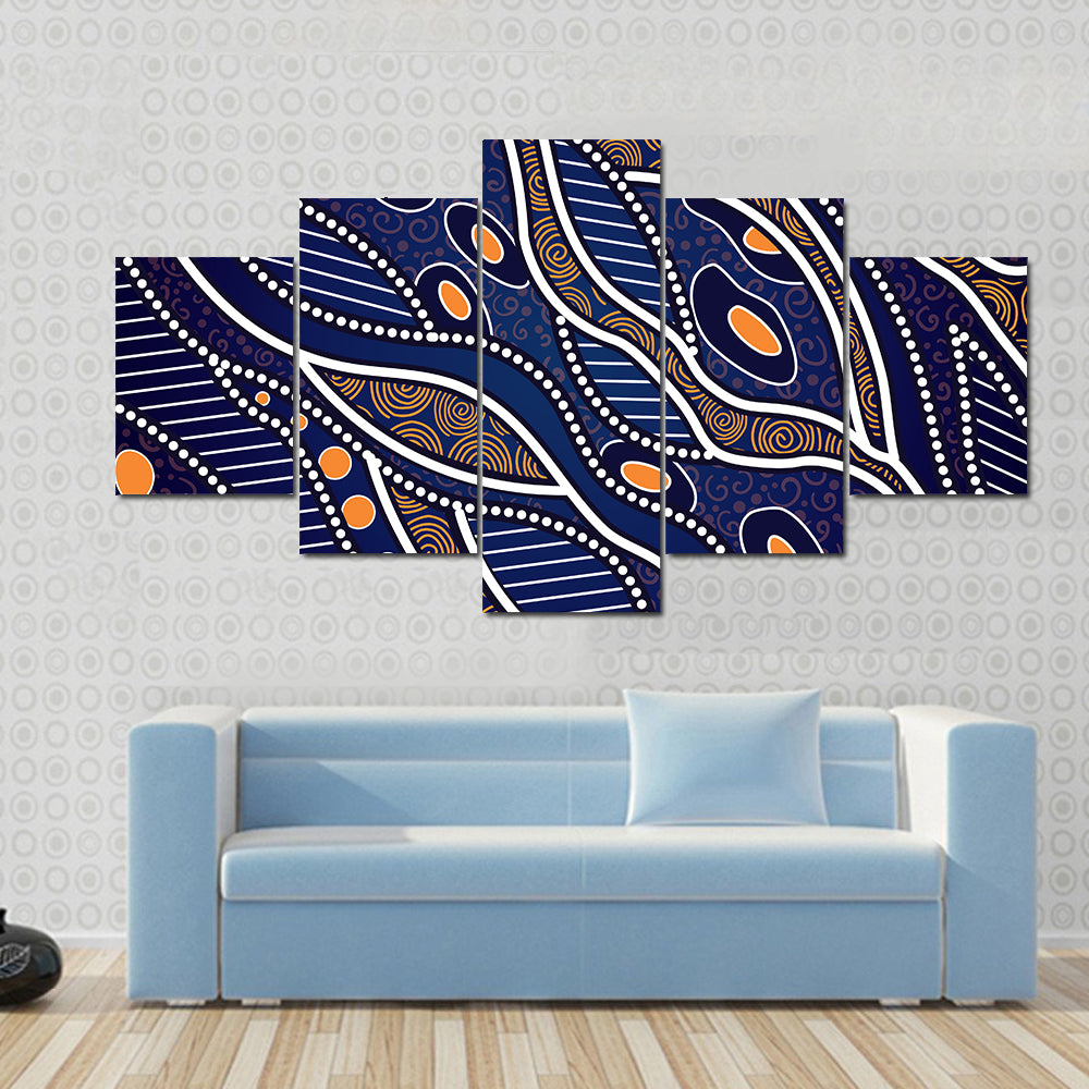 Aboriginal Lake Concept Canvas Wall Art