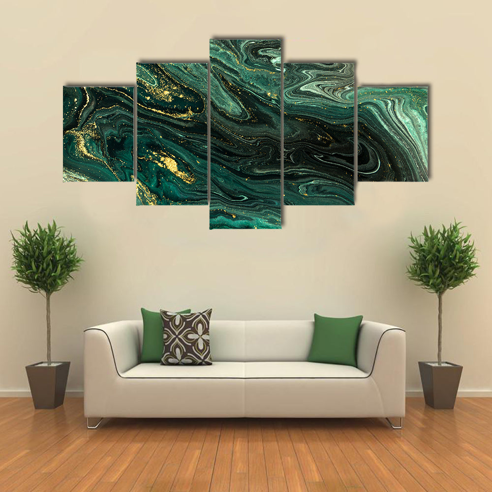 Green Marble Acrylic Pattern Canvas Wall Art