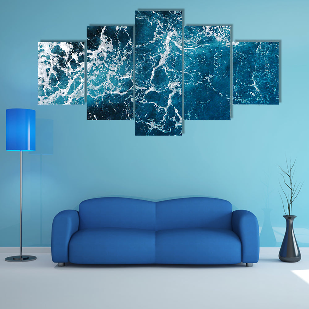 Blue Sea Water Abstract Canvas Wall Art