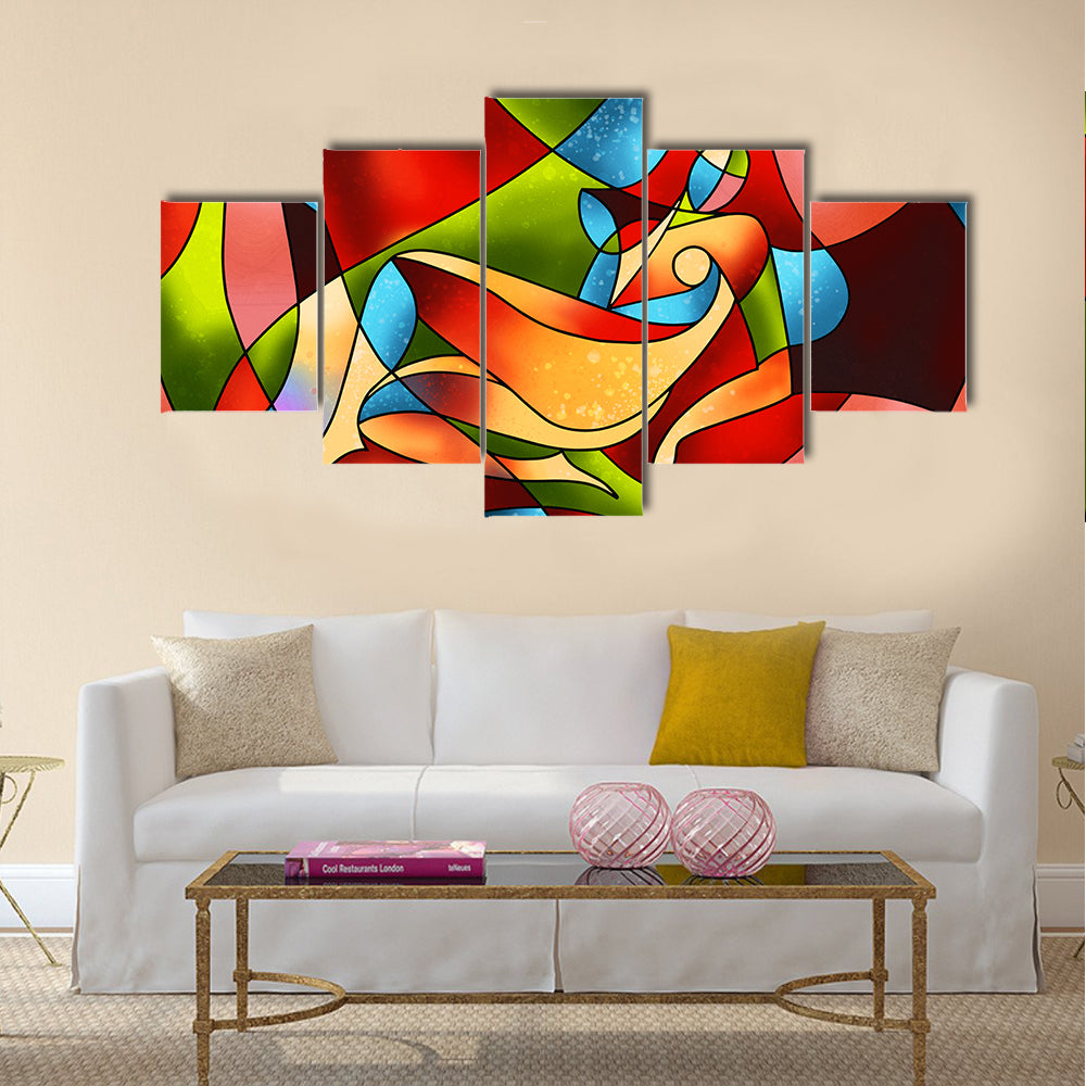 Stained Glass Female Figure Canvas Wall Art