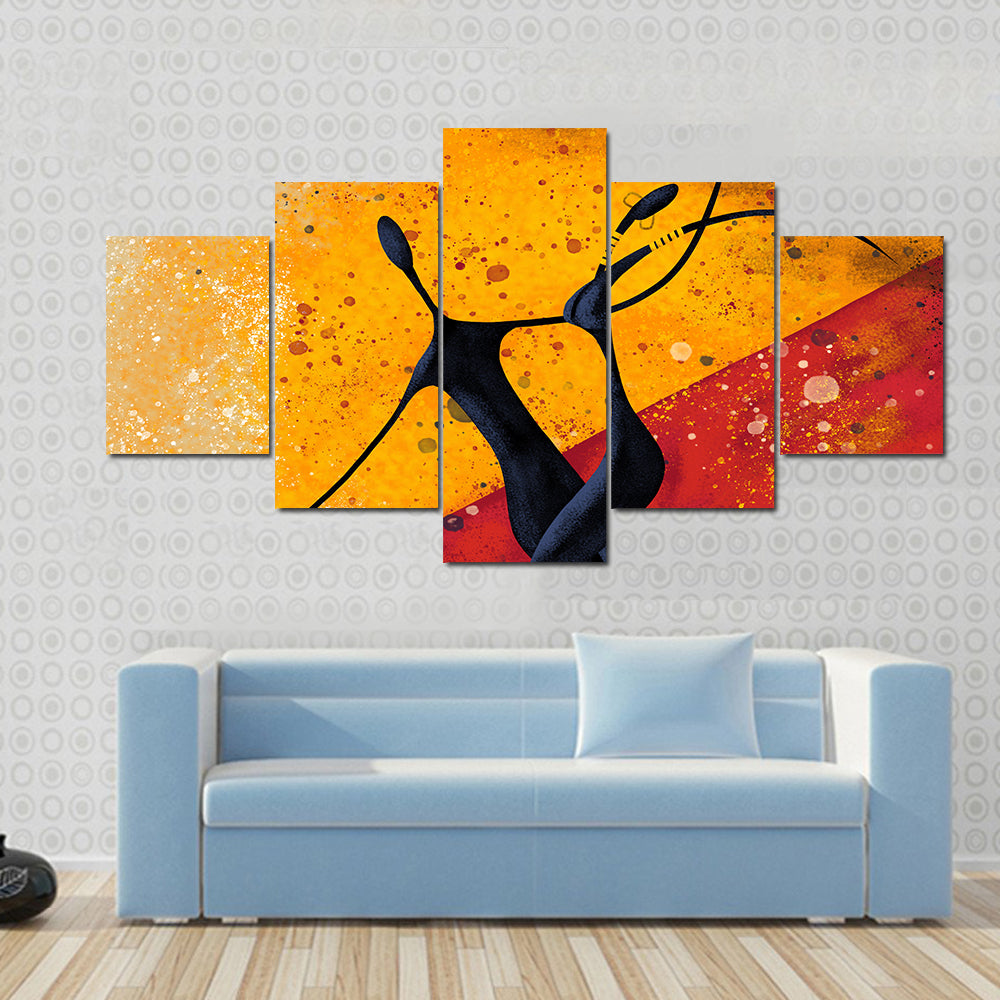 African Couple Dance Canvas Wall Art