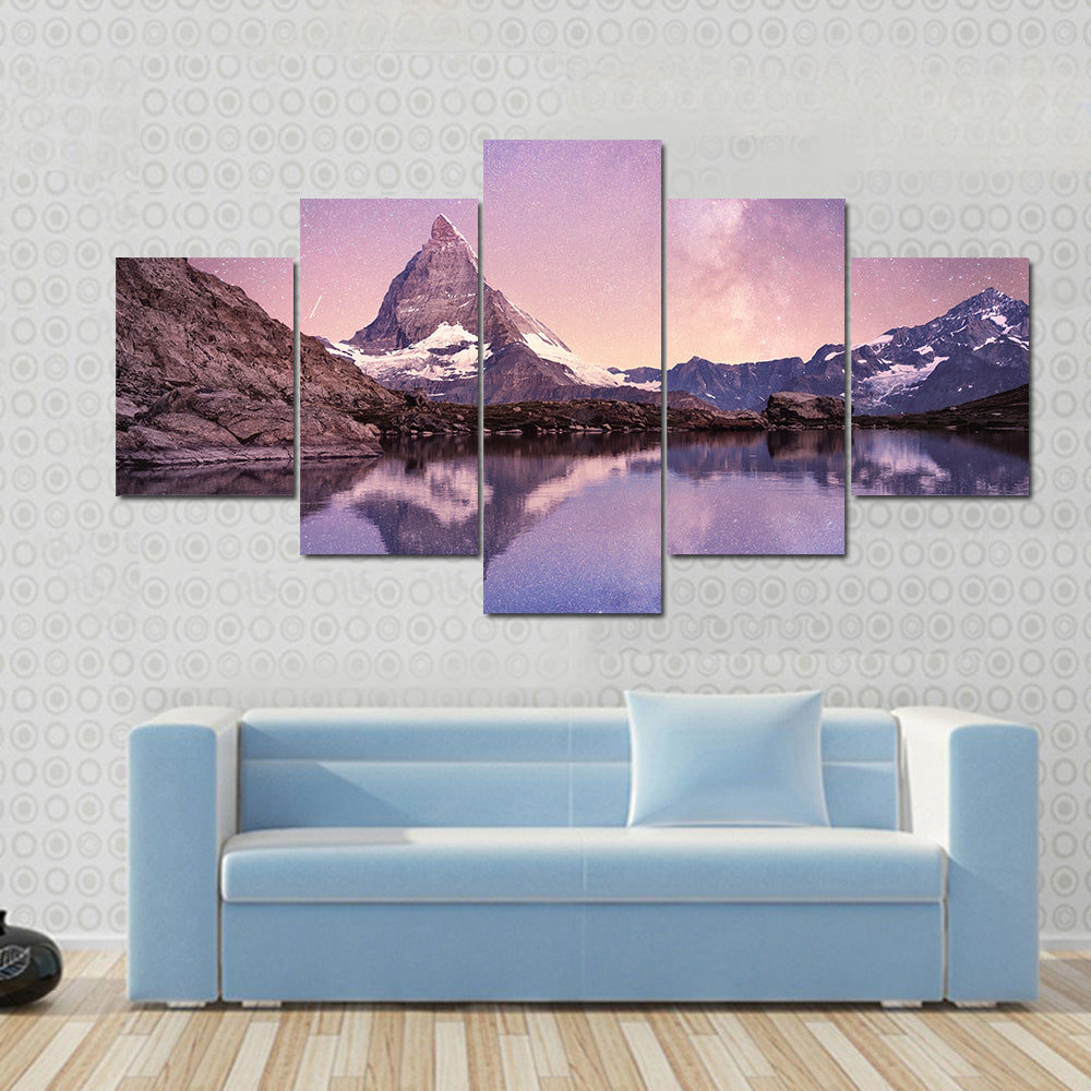 Milky Way Above Matterhorn Canvas Wall Art