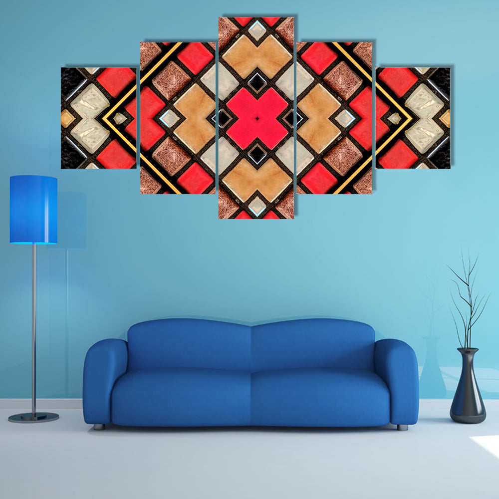 Small Cubic Tile Mosaic Canvas Wall Art