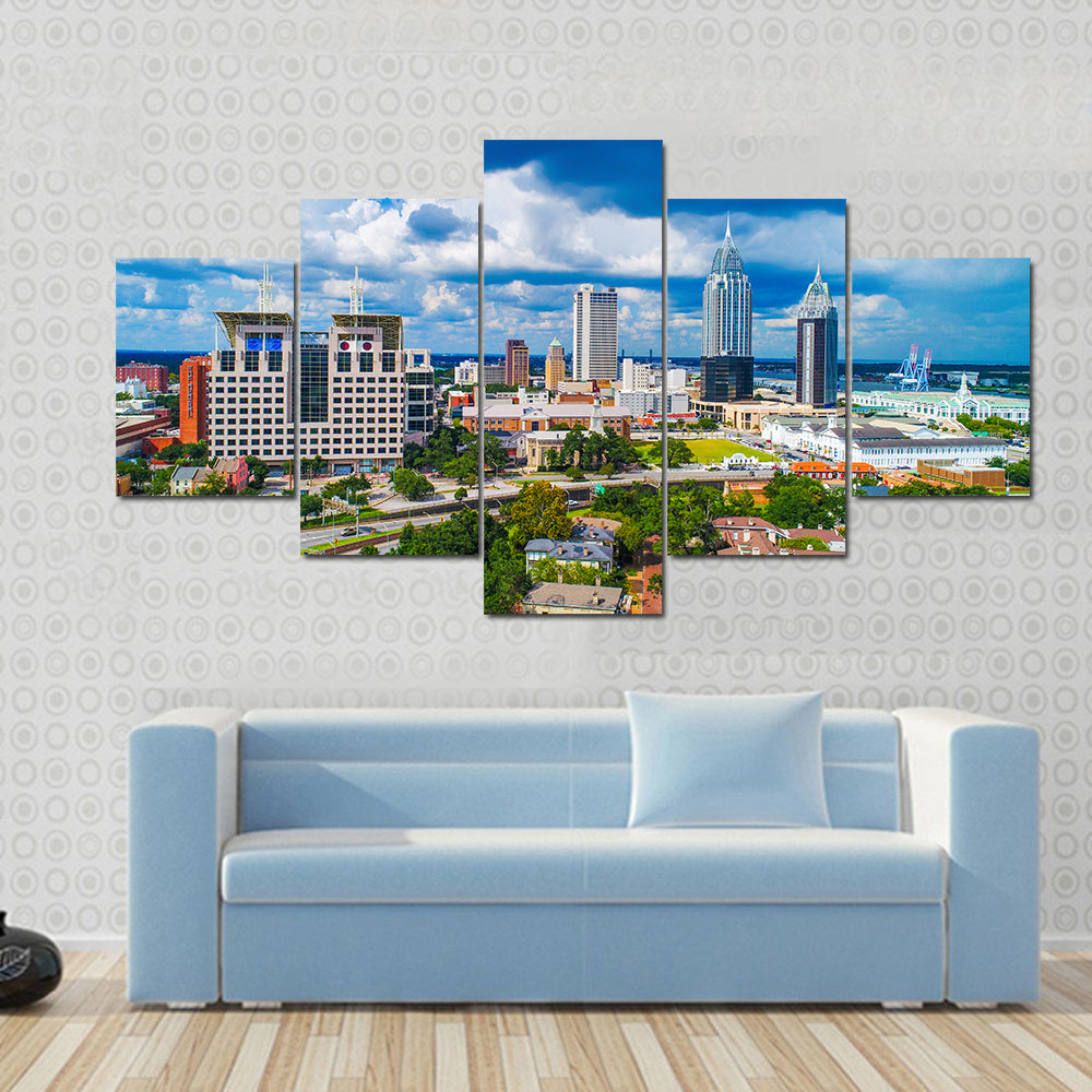 Alabama Downtown Skyline Canvas Wall Art