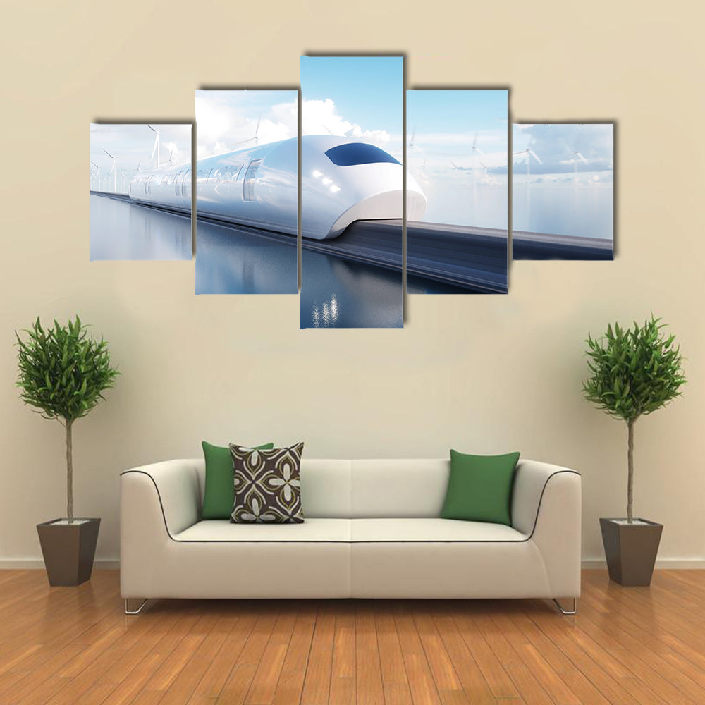 Futuristic High-speed Maglev Train Canvas Wall Art