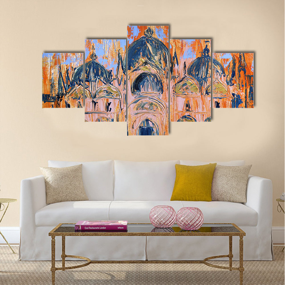 San Marco Square Church, Venice Painterly Study Canvas Wall Art