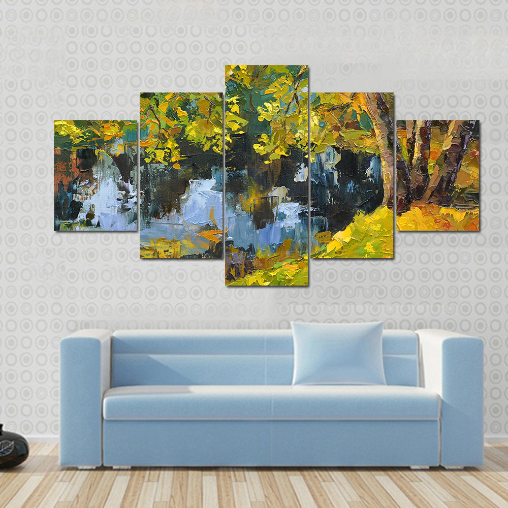 Autumn Day On The Lake Canvas Wall Art