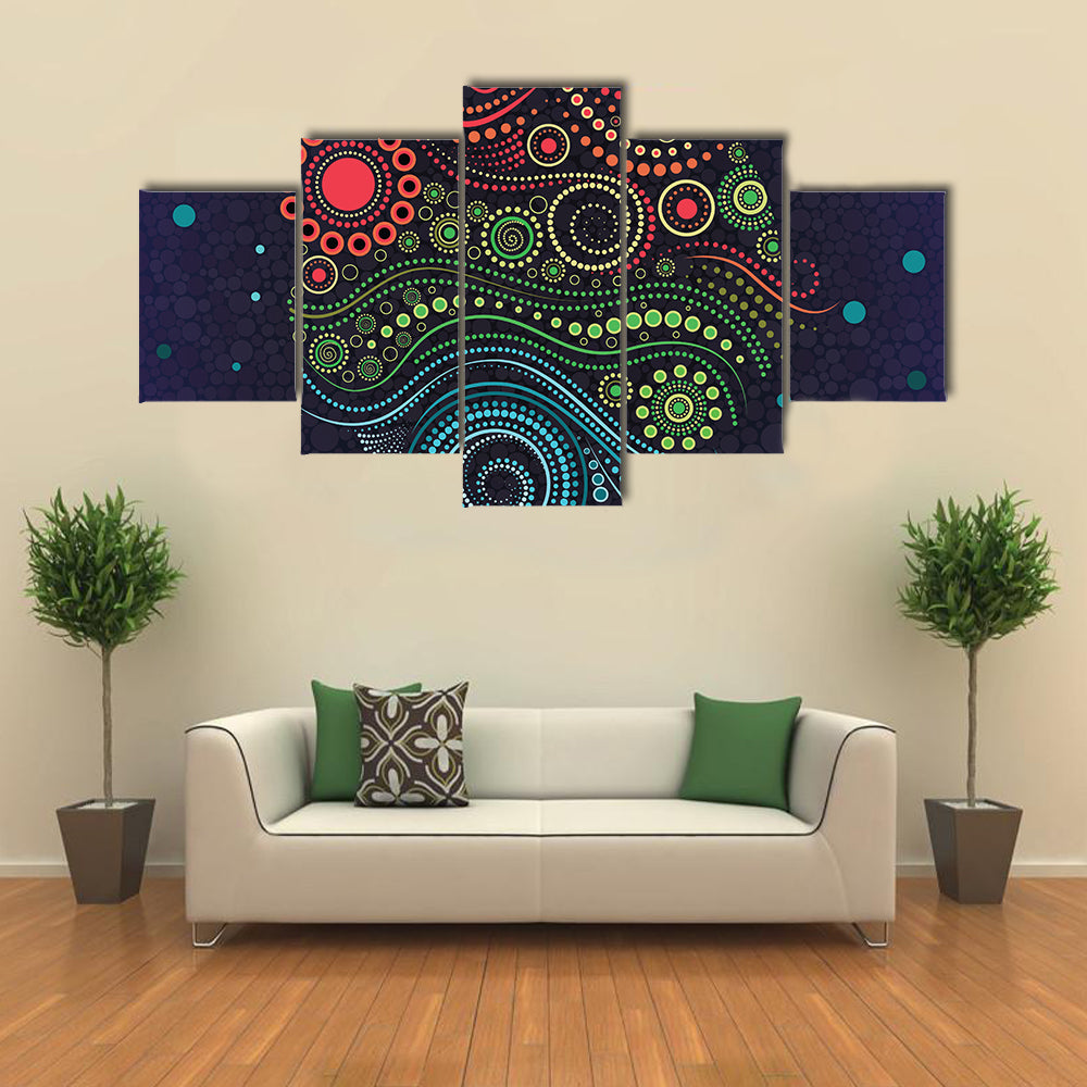Colorful Aboriginal Dot Canvas Wall Art