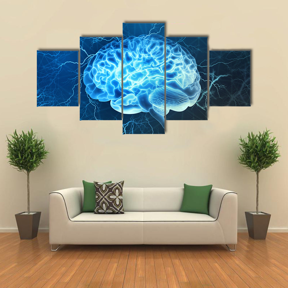 Human Brain Electrical Activity Canvas Wall Art