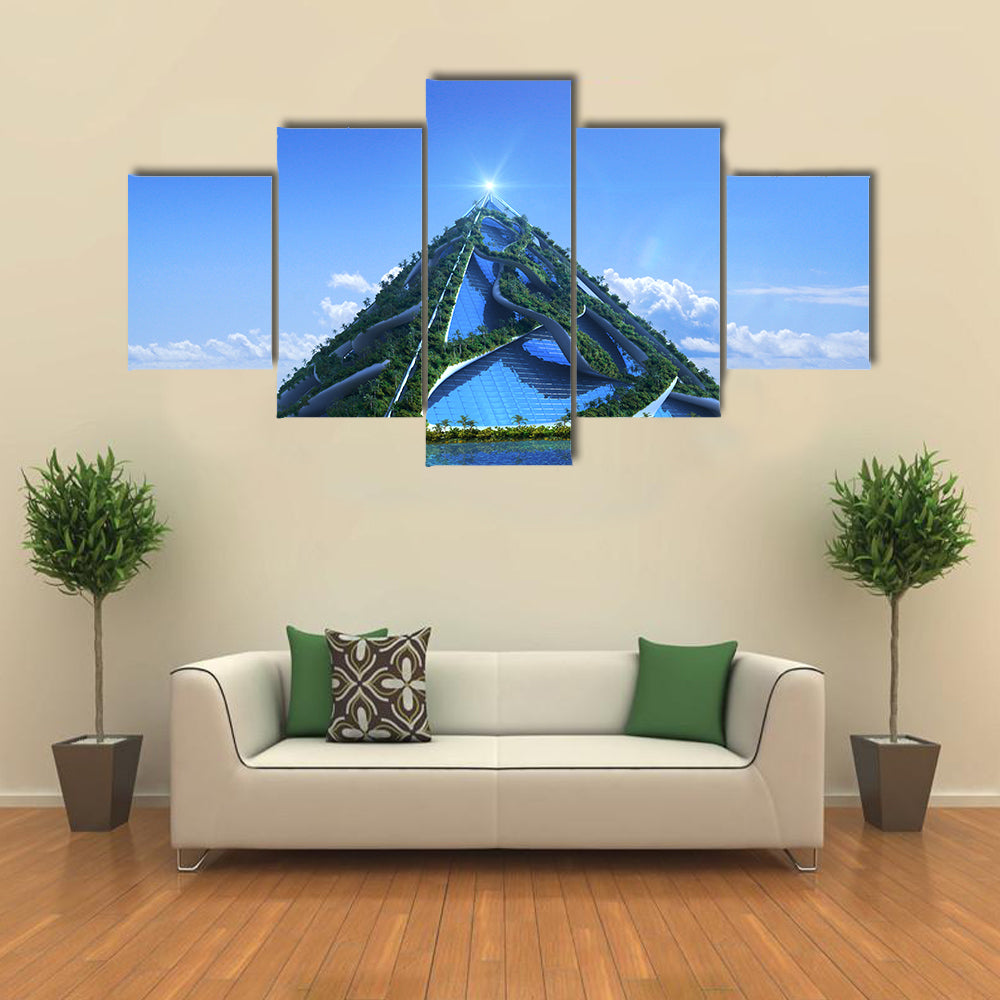 3D  Glass Pyramid Canvas Wall Art