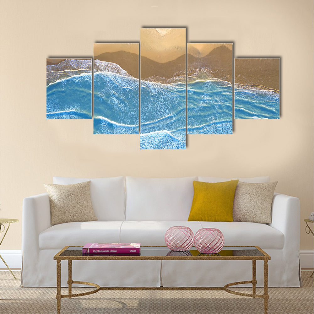 Blue Sea At The Beach Artwork Canvas Wall Art