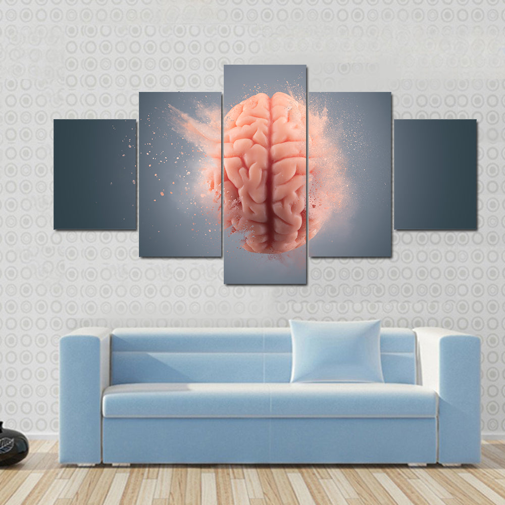 Floating Human Brain Canvas Wall Art