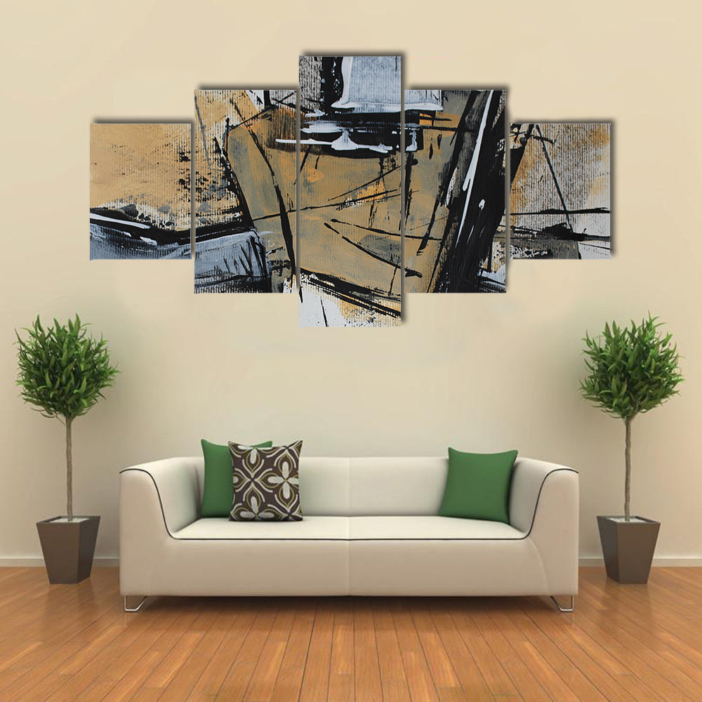 Acrylic Brushstrokes Fragment Canvas Wall Art
