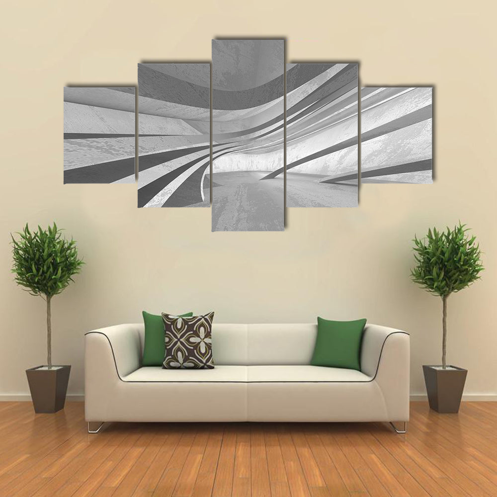 3D Empty Dark Room Canvas Wall Art
