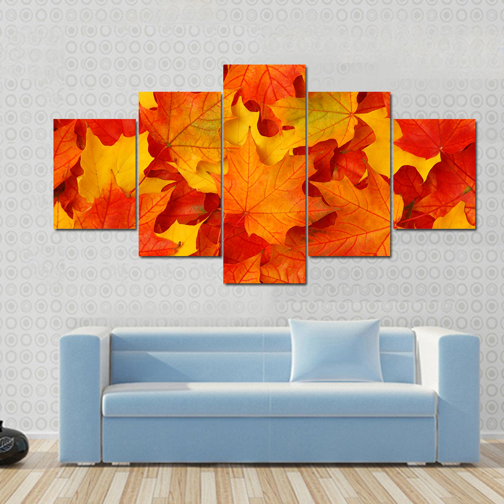 Fall Maple Leaves Canvas Wall Art