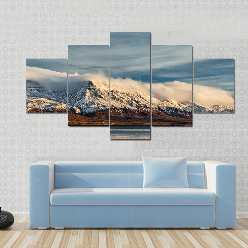Sunrise From Reykjavik In Iceland Canvas Wall Art