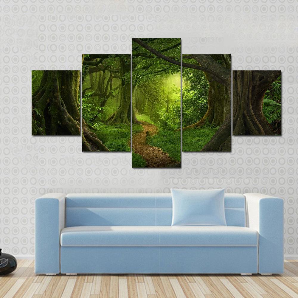 Deep Jungle Path in Southeast Asia Canvas Wall Art