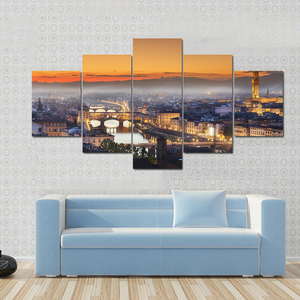 Florence During Sunset Canvas Wall Art