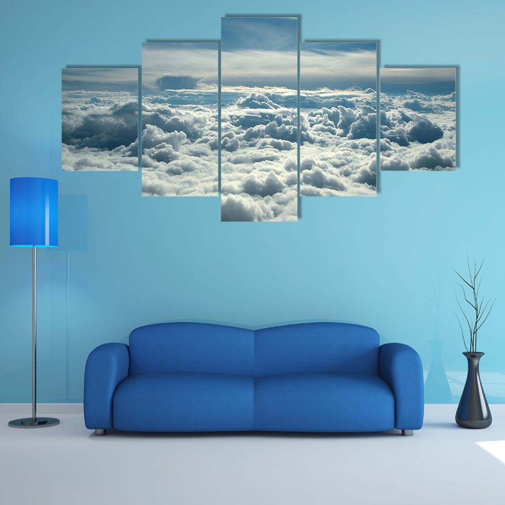 Clouds In Morning From Airplane Canvas Wall Art