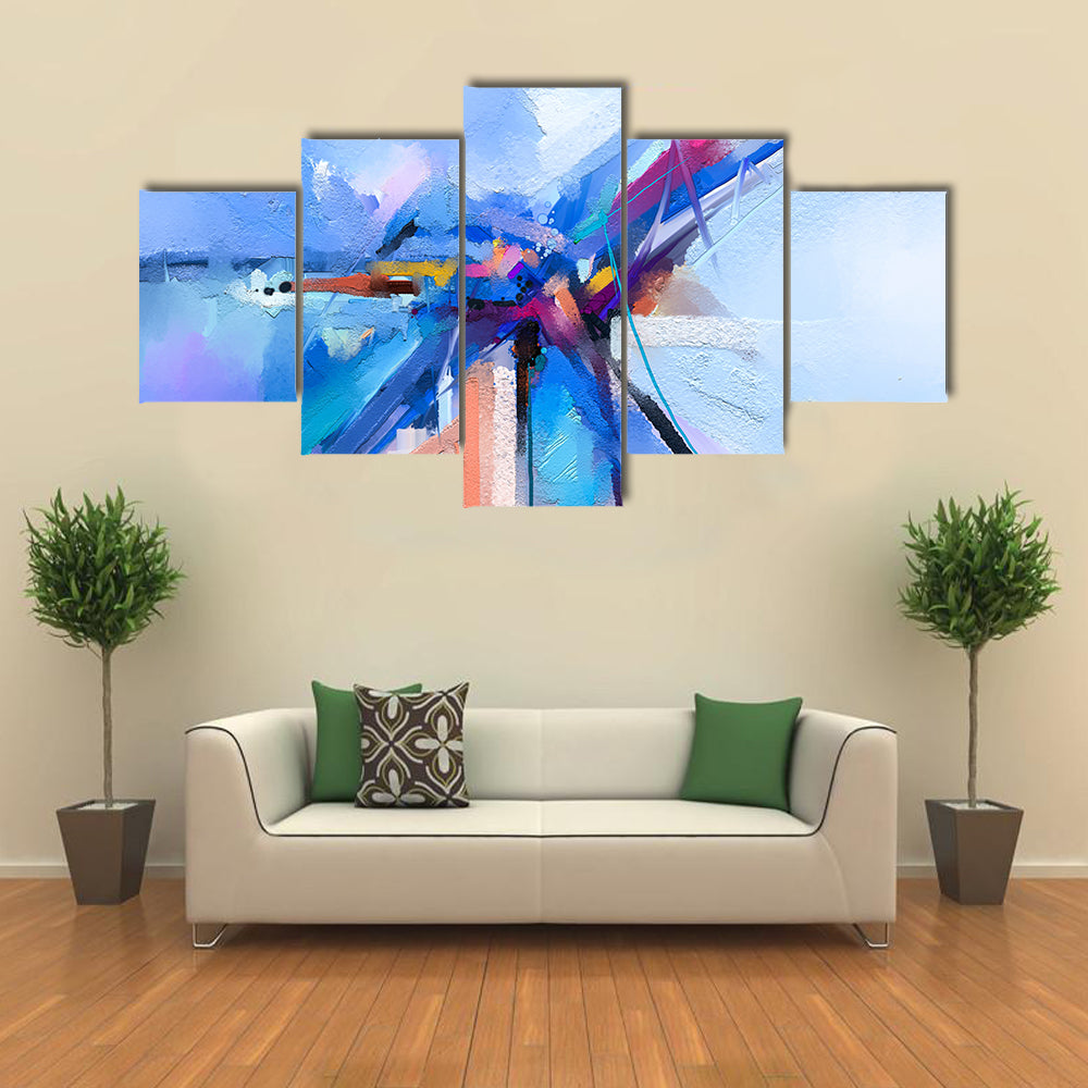 Hand-drawn Brush Stroke Abstract Canvas Wall Art